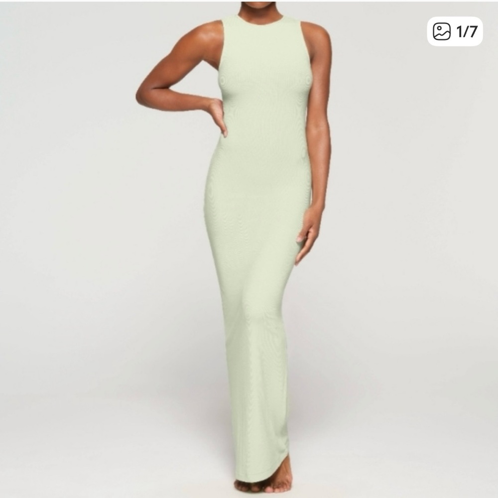 SKIMS Maxi Pistachio Sleeveless Maxi Dress